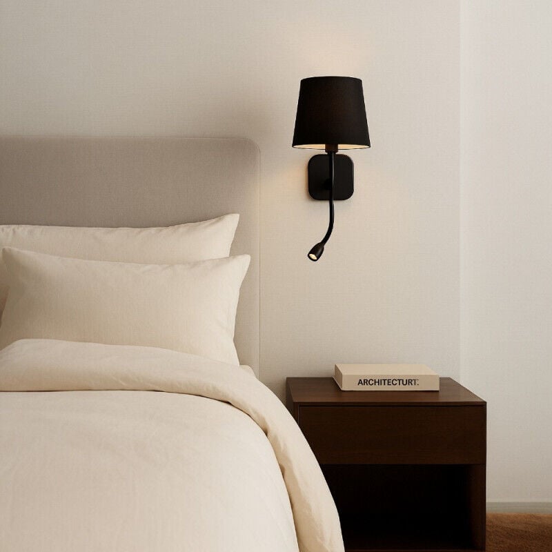 Millumine - Applique Murale Noire Et Or Avec Liseuse Splendid