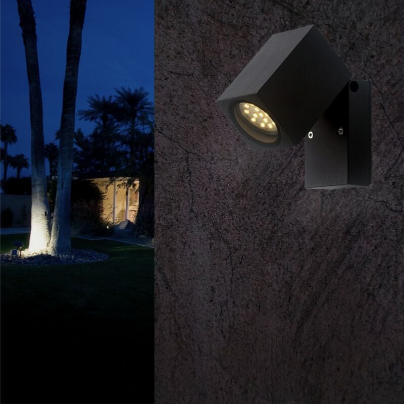 Applique Murale Noire led IP44 Orientable pour ampoule GU10 - si