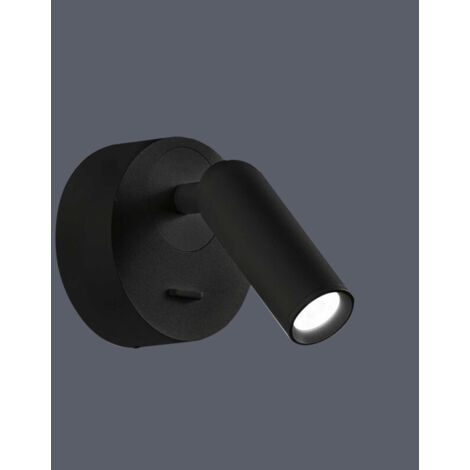Applique murale noire LED orientable 3000K – Double articulation – Hauteur 8.5cm – Largeur 7cm – Éclairage optimal pour tête de lit – Millumine