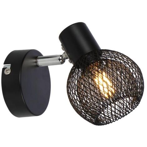 Applique murale noire métal Loretto E14 40W Reality