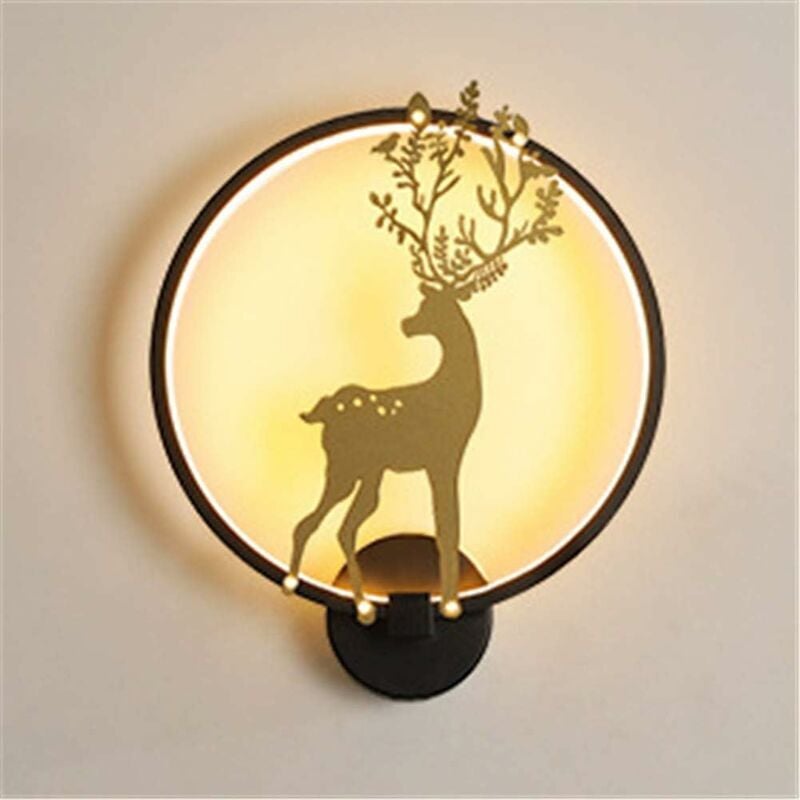 SNQ - Applique murale nordique Elk, lampe de chevet dans la chambre à coucher moderne minimaliste créatif escalier balcon décoration led allée lampe