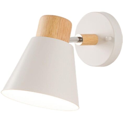 Applique Murale Nordique Lampe de Chevet E27 Applique Murale Moderne Simple Décorative pour Chambre D'enfant, Salon, Couloir, Escalier, Balcon, Blanche