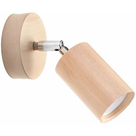 Applique Murale Orientable Bois pour Ampoule GU10 - Marron - SILUMEN