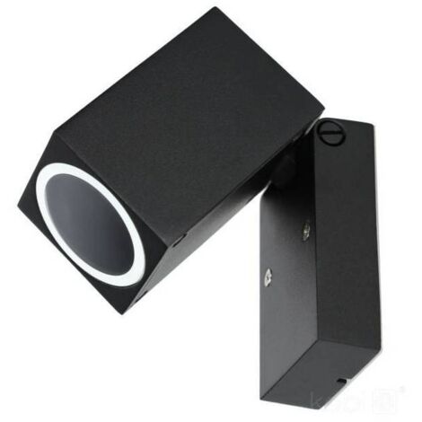 Applique murale orientable noir carré en aluminium 165mm design extérieur pour ampoule GU10