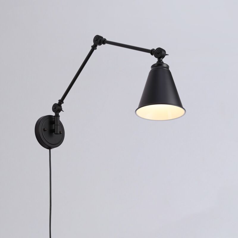 Barcelona Led – Applique murale orientable vintage – Aluminium noir mat – Tension 220-240V – Compatible ampoule E27 – Fixation murale simple Barcelona Led – Applique murale orientable vintage – Aluminium noir mat – Tension 220-240V – Compatible ampoule E27 – Fixation murale simple