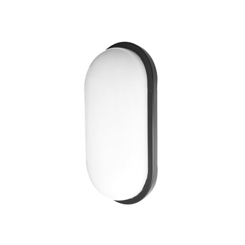 Applique murale ovale Pirineo 18 W 6500 K noir IP54 1764 lm 26 x 14,5 x 6,5 cm Applique murale ovale Pirineo 18 W 6500 K noir IP54 1764 lm 26 x 14,5 x 6,5 cm