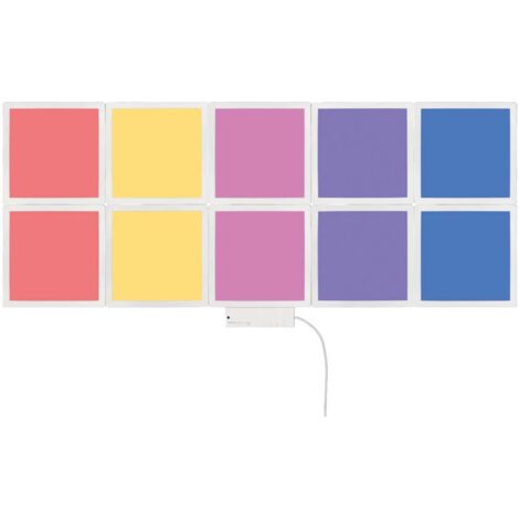 Applique murale panneau mural lumière décorative LED RGB télécommande de jeu à intensité variable lot de 10
