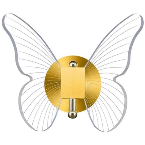Applique murale papillon LED 10 W à intensité variable, applique murale papillon doré