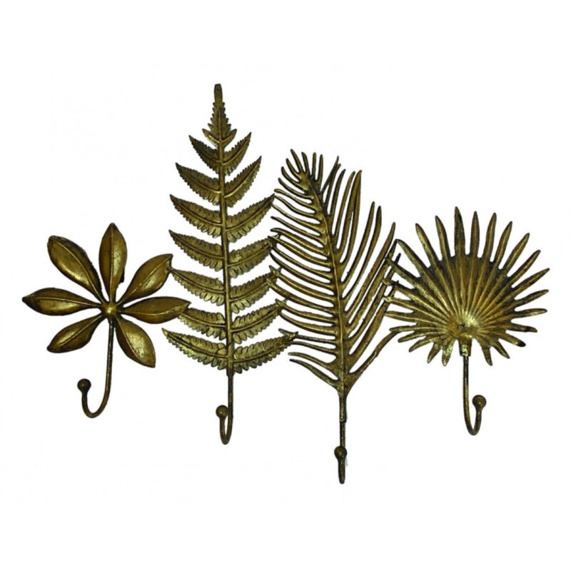 Applique murale patère feuilles diverses - Métal - Or - Interior's