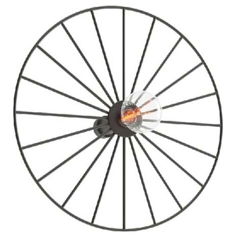 Applique murale plafonnier chambre roue lumineuse rétro lampe de salon noir