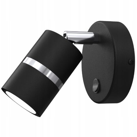 Applique murale, plafonnier, noir, chrome, mobile, LED GU10, lampe polonaise