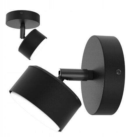 Applique murale, plafonnier, spot, lampe LED noire GX53 polie
