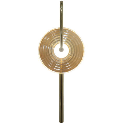 Applique murale Plato ambre verre strié LED CCT 6W