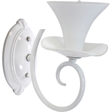 Applique murale Polux Gloria E14 blanche 1 lumière