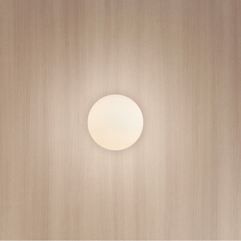 Applique murale Press laiton mat et globe verre blanc