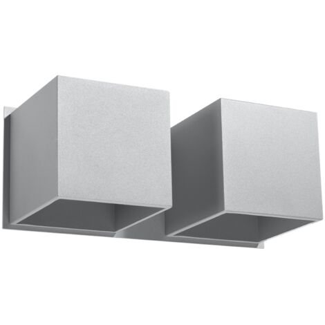 Applique murale QUAD 2 grise en aluminium 2xG9 Sollux