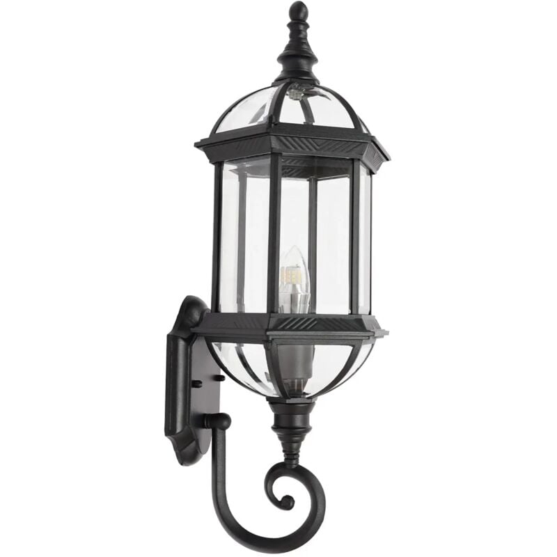 Applique murale rétro industrielle en métal et verre - Lampe murale d'extérieur étanche - Applique murale d'extérieur - Applique murale vintage (pas