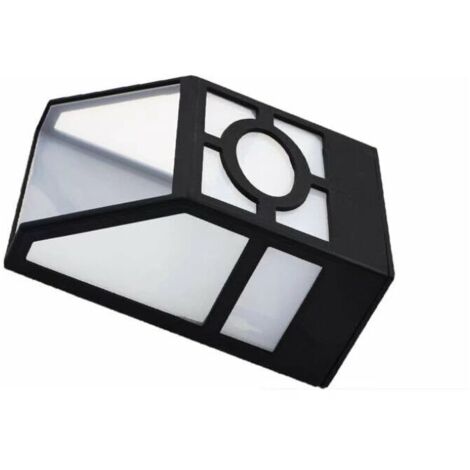 Applique murale rétro solaire Lumière solaire à panneau LED Éclairage mural Applique murale extérieure étanche à la pluie, lumière blanche