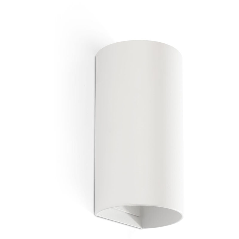 Faro Barcelona - Applique murale ronde blanche lisse sole avec interrupteur 40538