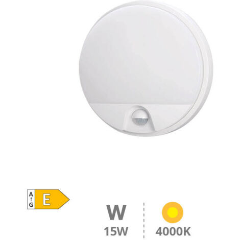 Applique murale ronde LED Doko avec détecteur de mouvement 15W 4200K Blanc