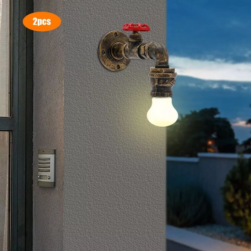 Applique murale led Vintage 2PCS Applique murale Vintage Robinet Finition de Fer 220V pour bar, salon et chambre à coucher