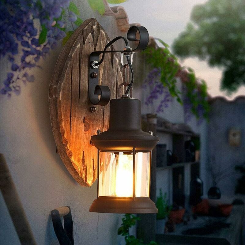 Senderpick - Applique murale rétro en bois + fer