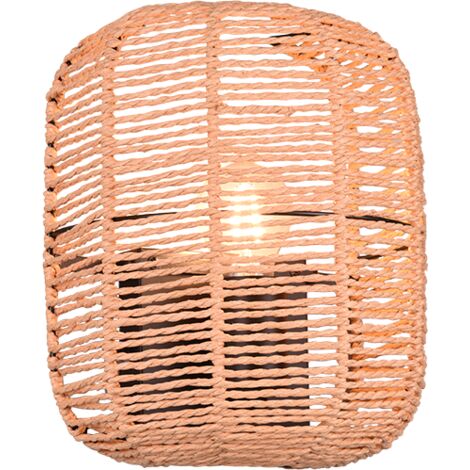 Applique murale Runa noire et diffuseur en sisal marron Trio Lighting
