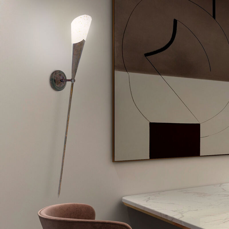 Searchlight - Applique murale à 1 ampoule marron avec abat-jour crème, E14