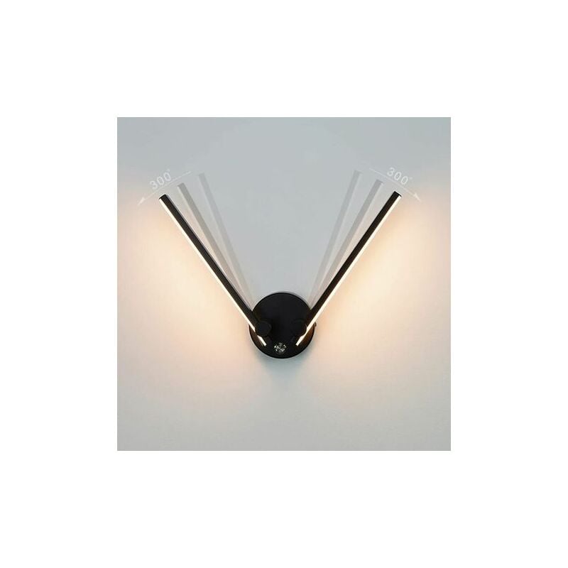 Applique Murale Salle de Bain avec Interrupteur, 2 Ampoules, 12W, led pour Miroir Salle de Bain 73cm, Double Lumière led, Bras Orientable 300°