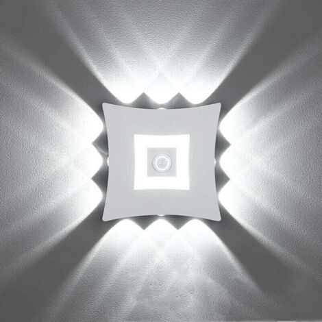 Applique murale salon et entréeApplique murale extérieure moderne à LED 18 W avec capteur de mouvement PIR, applique murale étanche IP65, applique murale en aluminium de jardin blanc froid 6000 K, bla