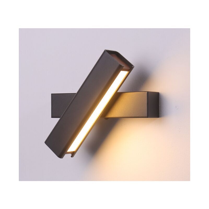 Applique murale salon et entrée,Applique murale rotative,Applique murale pivotante en bois et métal lampe murale,noir