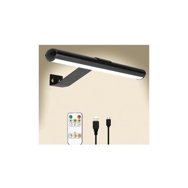 SNQ - Applique murale sans fil avec détecteur de mouvement, applique murale led sans fil avec télécommande, lumière rechargeable par usb, éclairage