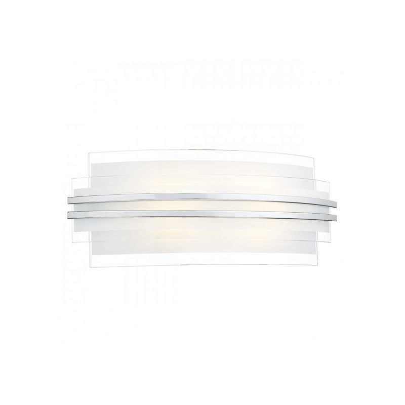 DAR - Applique murale Sector blanc et verre opale 2 ampoules - Transparent