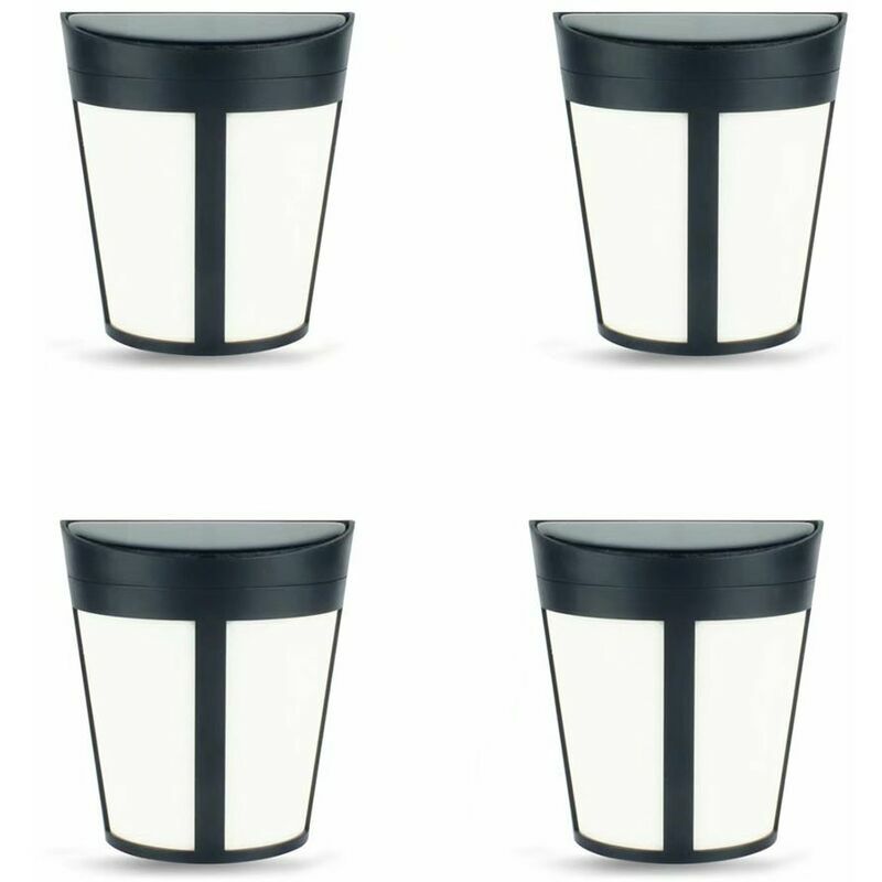 Applique murale solaire 4 pièces, applique murale solaire lumière de jardin extérieur éclairage de jardin lumière de clôture, lumière blanche-