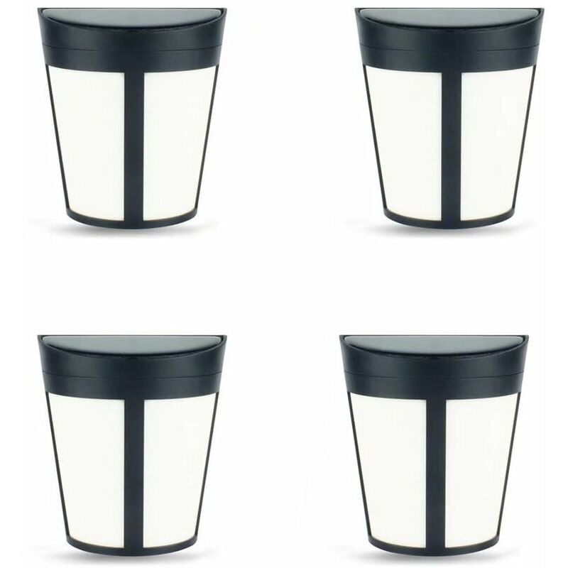 Applique murale solaire 4 pièces, applique murale solaire lumière de jardin extérieur éclairage de jardin lumière de clôture, lumière blanche-