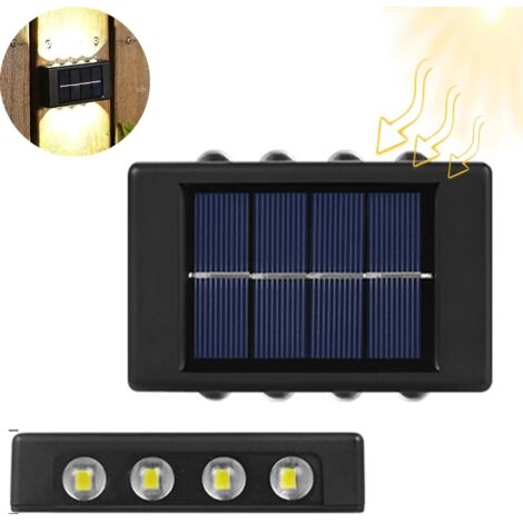 APPLIQUE MURALE SOLAIRE 8 LED IP65 BIDIRECTIONNELLE POUR JARDIN TE-B0568