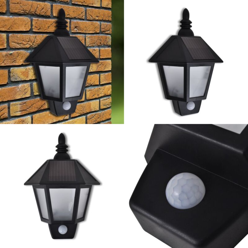 Applique murale solaire avec capteur de mouvement - Lampe Solaire Extérieure - Applique Murale Solaire - Éclairage Extérieur Solaire - Luminaire