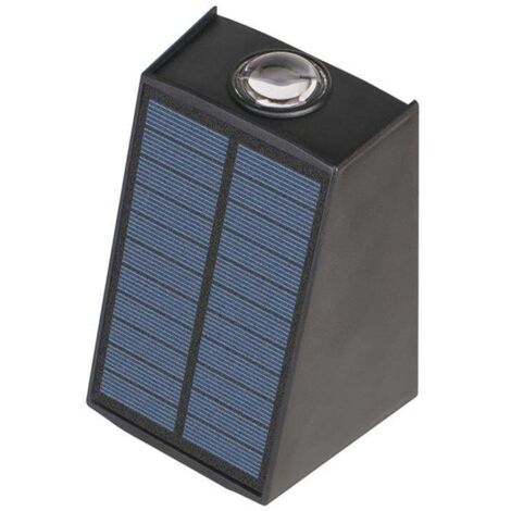 Applique murale solaire extérieure à éclairage orientable vers le haut et vers le bas, résistante à l'eau, pour jardin ou clôture - Lumière blanche
