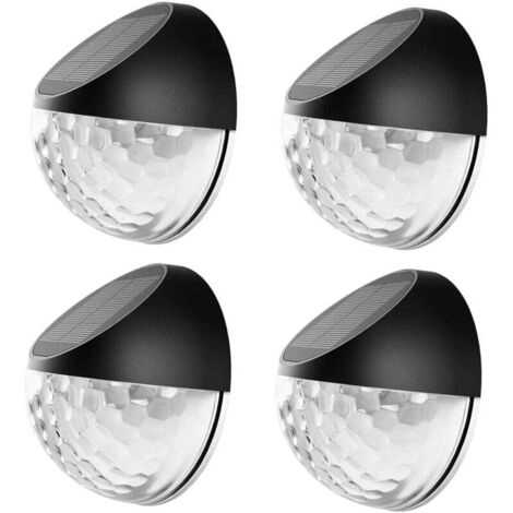 Applique murale solaire, lampe de clôture solaire pour escaliers de passerelle de clôture de jardin, paquet de 4