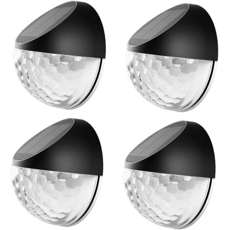 Applique murale solaire, lampe de clôture solaire pour escaliers de passerelle de clôture de jardin, paquet de 4