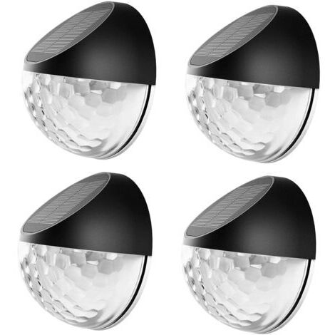 Applique murale solaire, lampe de clôture solaire pour escaliers de passerelle de clôture de jardin, paquet de 4