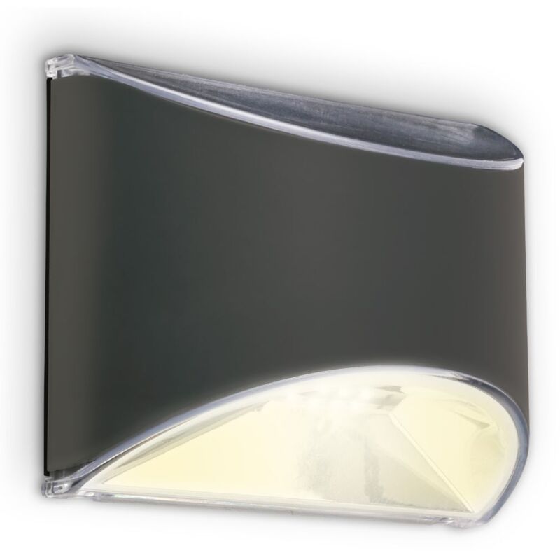 BRILONER LED Solar Outdoor Wall Light Black 10cm 3000K IP44