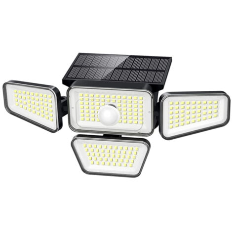 Applique murale solaire LED 270 LED avec détecteur de mouvement PIR, étanche, idéale pour le jardin, la terrasse, la cour, la clôture et les aménagements paysagers. 3 modes d'éclairage.