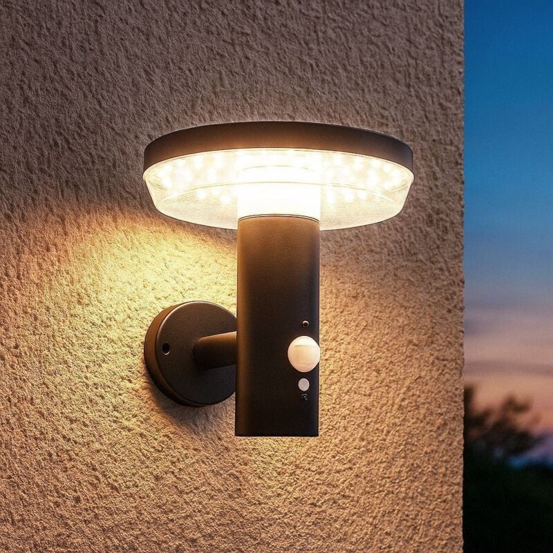 Arum Lighting - Applique murale solaire miramar Equi. 60W Détecteur de Présence 3 Modes