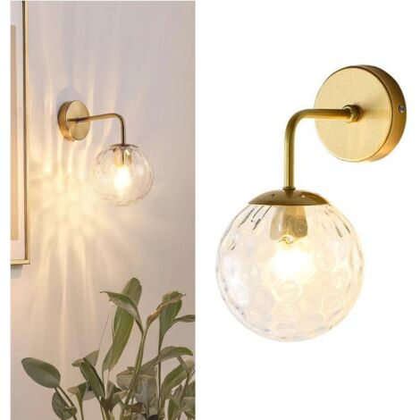 Applique murale sphérique moderne à LED,lumière chaude 4W, lampe de table décorative, applique de coiffeuse couleur or (ampoule G45 incluse).