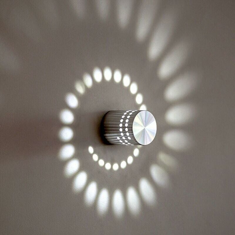 Applique Murale Spirale Applique Murale 3W Moderne LED Applique pour Chambre, Couloir, Couloir, Bar, Café, Salon (Lumière Blanche) [Classe