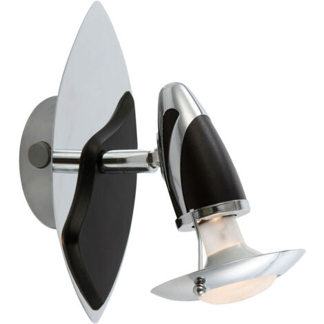 Applique murale spot éclairage spot couloir lampe de lecture salon, spot mobile, acier fer argent noir, 1x douille E14, HxL 20x17 cm