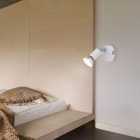 Applique murale spot lampe blanche lampe de salon orientable H 8,5cm