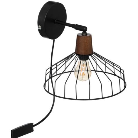 Applique murale style "bistrot" Noir 24x23x2.5 cm