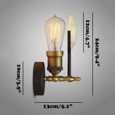 Applique murale style industriel rétro, Design phare de voiture vintage, Luminaire en fer forgé pour salon, couloir, atelier, restaurant, loft, garage